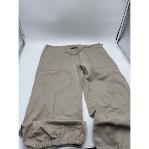 Georgiou Studio‎ Canvas Pants Button Women's Zipper Fly Pull Tie Tied Pant Ankle